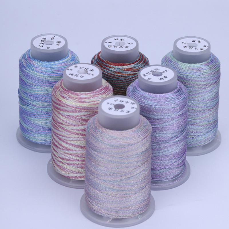 6 Strands Starry Sky ส่วนย้อมสีด้ายทําด้วยมือ DIY Disk เชือกถักแก้วเชือกมืออุปกรณ์เสริมรถแขวนสร้อยคอ