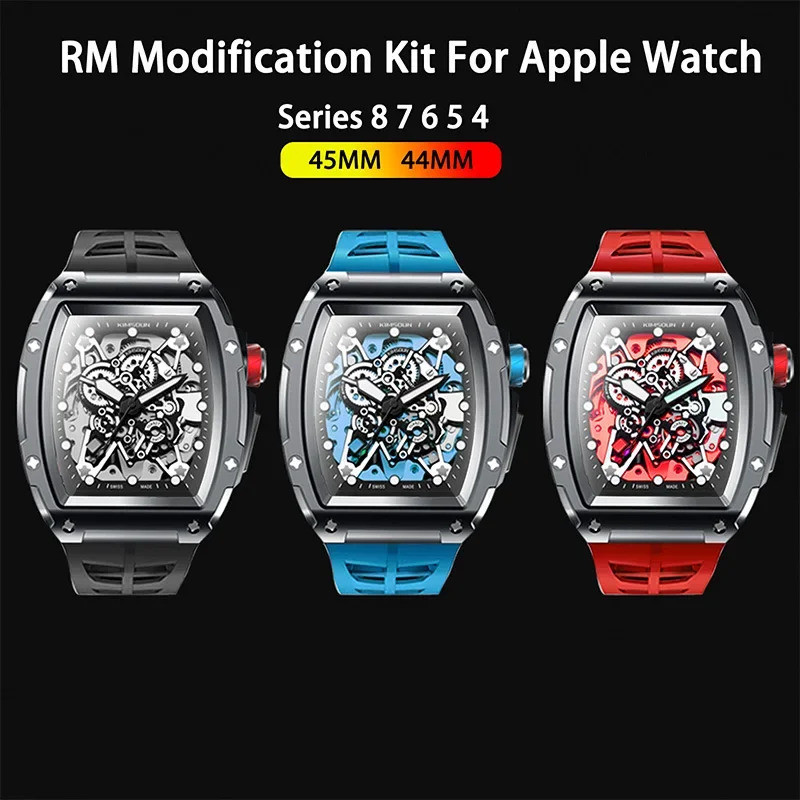RM Modification Kit Apple Watch Series 8 7 45mm Stainless Steel Bracket Bezel Case Cover for Iwatch 