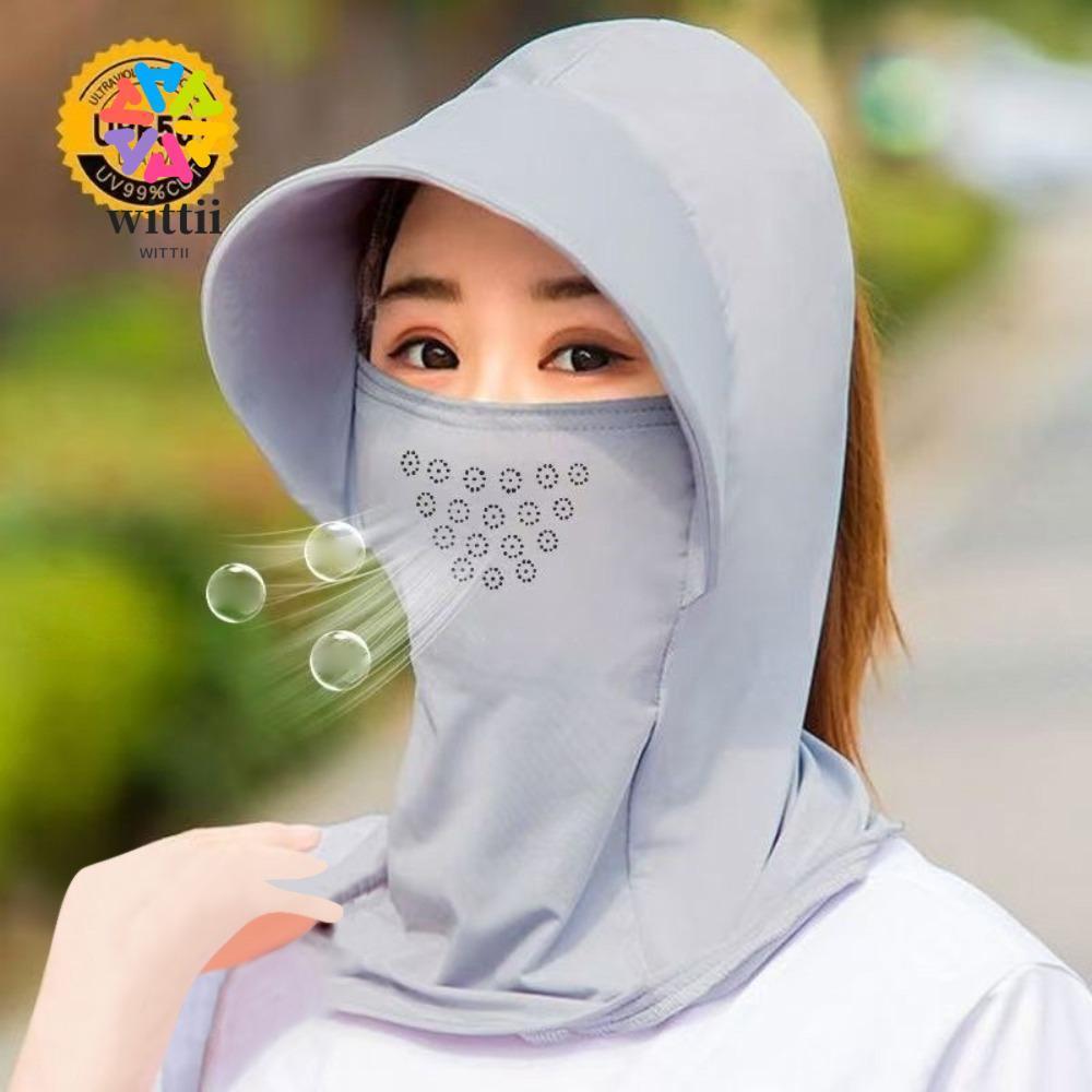 WITTII Cap, with Shawl Breathable Visor Cap, Ice Silk Pullover Cap Cycling