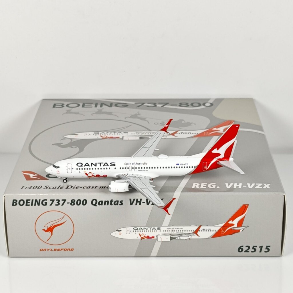 PandaModel 1: 400 Australian Airlines B737-800 VH-VZX โลหะผสมทาสีคริสต์มาส