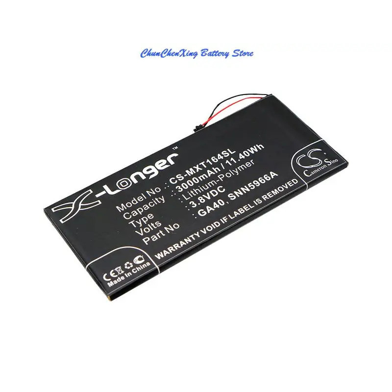 CS-MXT164SL 3000mAh แบตเตอรี่ GA40, SNN5966A สําหรับ Motorola Moto G4 Plus, Moto G4 Plus TD-LTE, XT1