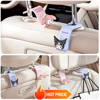 Sanrio Hello Kitty Kuromi Car Seat Hook Heavy Duty การ์ตูนด้านหลังเก้าอี้แขวนไม่มีร่องรอยติดตั้งง่าย Universal Fit สําหรับรถยนต์ส่วนใหญ่ SUV น่ารักอุปกรณ์ตกแต่งภายในรถยนต์