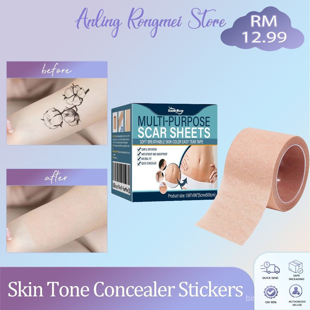 In StockSkin Tone สติกเกอร์คอนซีลเลอร์ Tattoo Cover Up สติกเกอร์ที่มองไม่เห็นคอนซีลเลอร์รอยแผลเป็นคอ