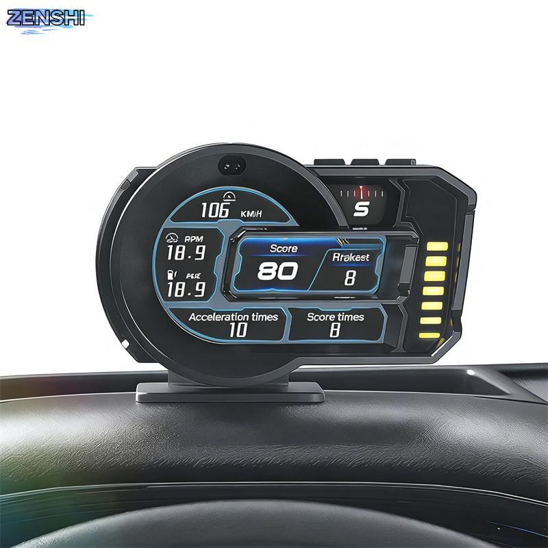 [Zen-t] Obd2 HUD Gauge Display แบบเรียลไทม์รถความเร็ววินิจฉัย HUD พร้อมการจดจําท่าทางสําหรับการขับขี