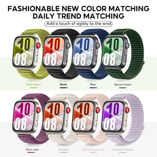 สายไนล่อน สำหรับ Huawei Watch Fit5/Fit5 Pro สายรัดข้อมือระบายอากาศ Huawei Watch Fit5/Fit5 Pro สายรัดข้อมือแบบถักไนลอน