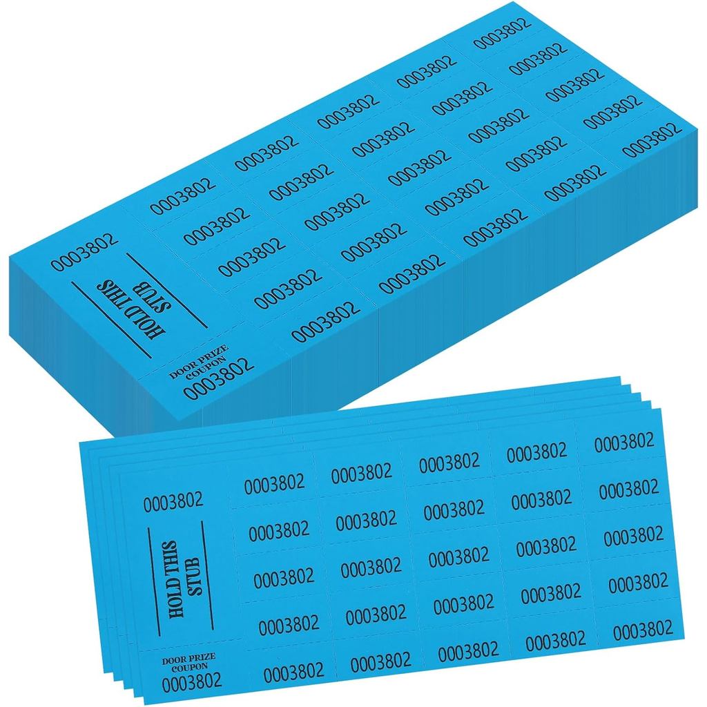200 ชิ้น Auction Raffle Tickets ตั๋วจีน Raffle Tickets แผ่นตะกร้า Auction Ticket สีฟ้า 4 " 9 "200 ตั