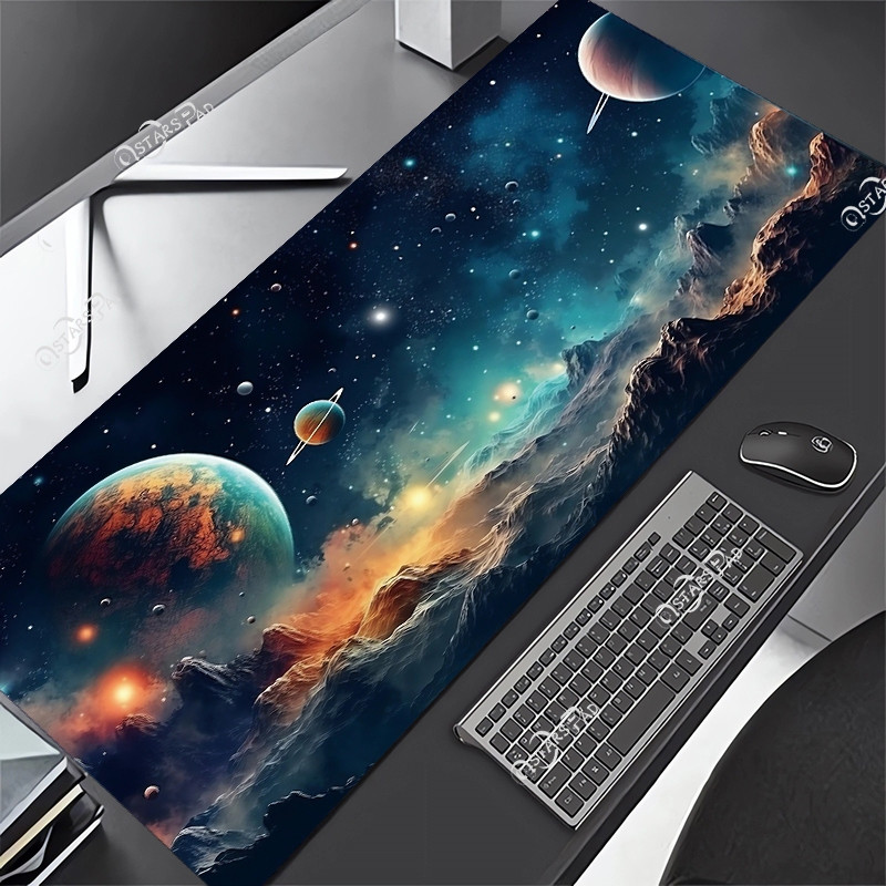 Universe เมาส์คอมพิวเตอร์ Pad XL ระบบพลังงานแสงอาทิตย์ Gaming Gamer Mat Space ขนาดใหญ่ Mousepad สําห