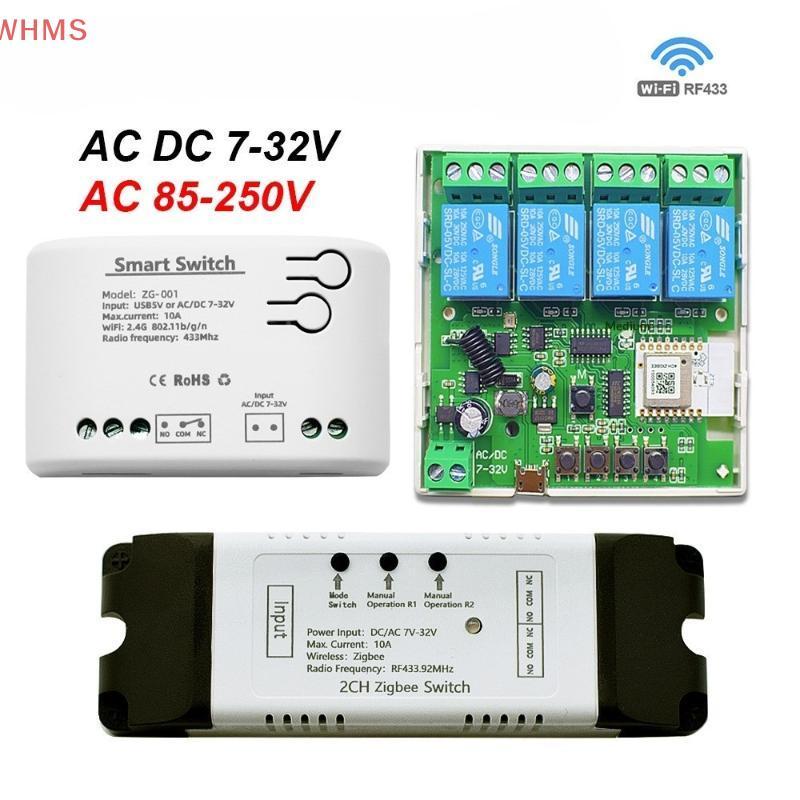 (WHMS) Zigbee 12V 24V 220V สมาร์ทสวิทช์ Tuya 1 2 4CH รีเลย์โมดูล Dry Contact Voice App Control สําหร