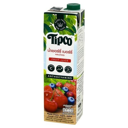 [สินค้าส่งด่วน] ทิปโก้น้ำเชอรี่เบอรี่+องุ่น100% 1000มล. TIPCO CHERRY BERRY JUICE100% 1 LT.