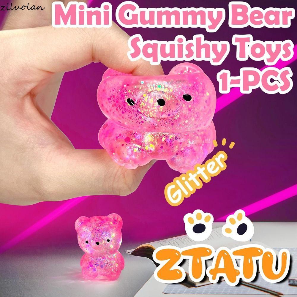 ZILUO น้ําตาลความเครียด Ball Sensory ของเล่น, Gummy Bear Soft Bear Squishy Fidget ของเล่น, ตลกน่ารัก