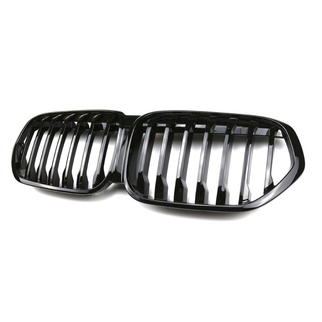 Single Line Gloss กันชนหน้าสีดํากระจังหน้ากลางสําหรับ 19-23 BMW X1 F48 SUV LCI