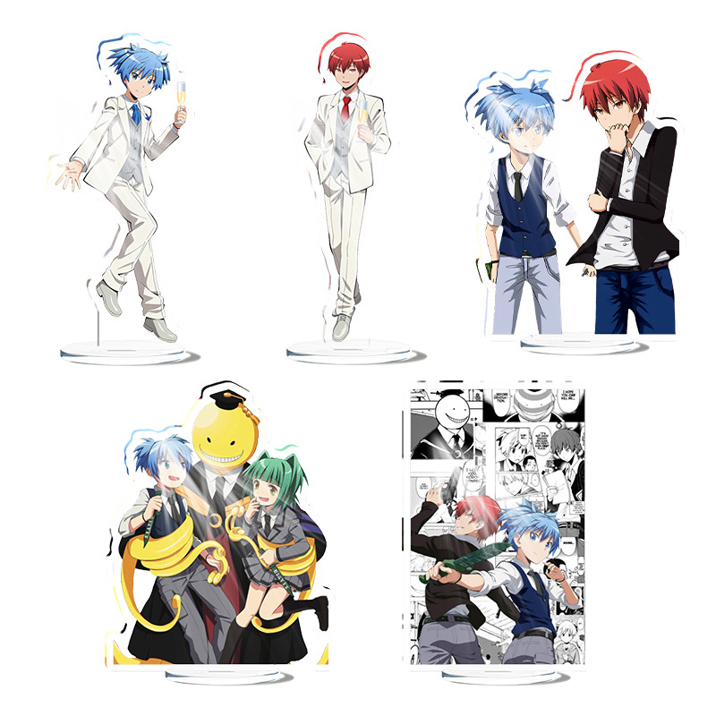ห้องเรียนลอบสังหาร Shiota Nagisa อะนิเมะขาตั้งอะคริลิครุ่นแผ่นตกแต่งโต๊ะแสดงรูปสาวน่ารักเพื่อน