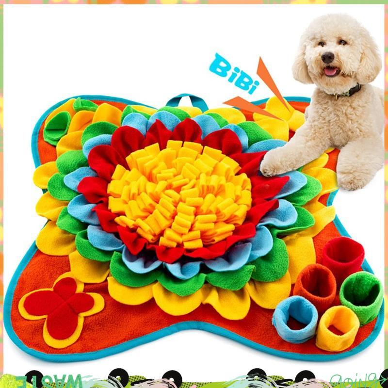 Squeaky Pet Snuffle Mat สําหรับสุนัข, Cat Interactive Forage Mat สําหรับช้า Feeding Engaging Puzzle 