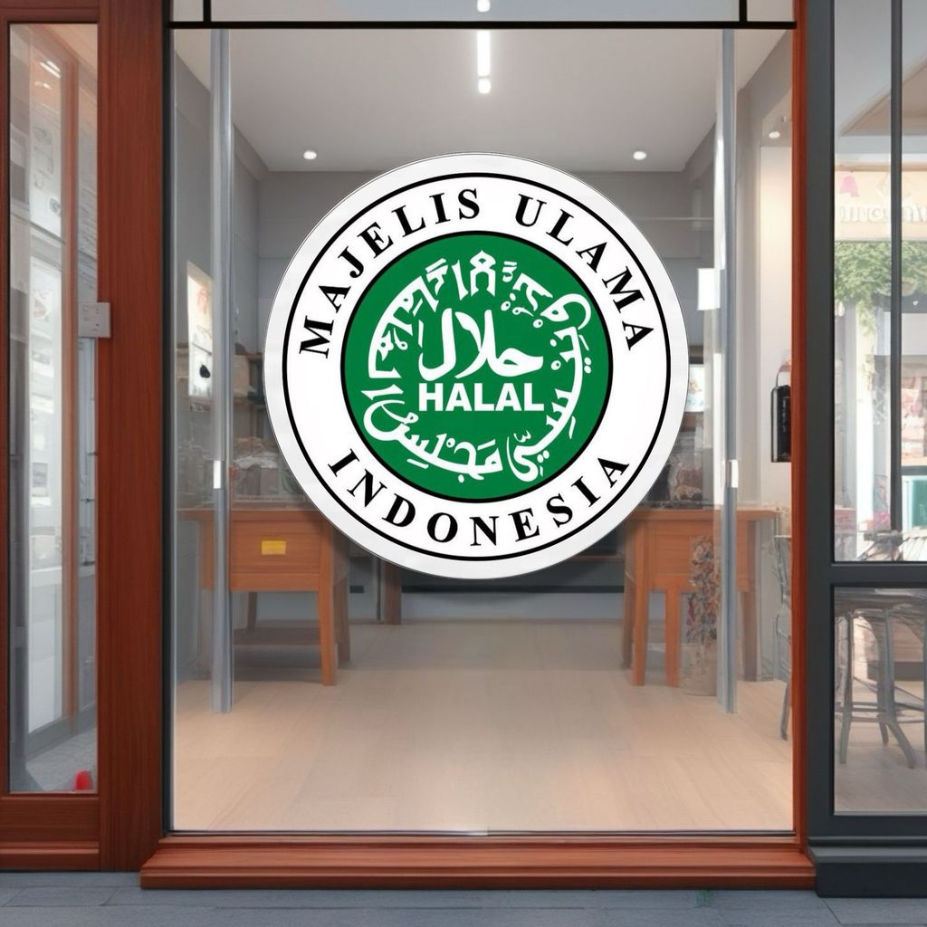 KI ACRYLIC SIGN CROSS HALAL FOOD LABEL MUI // ACRYLIC LABEL HALAL MUI