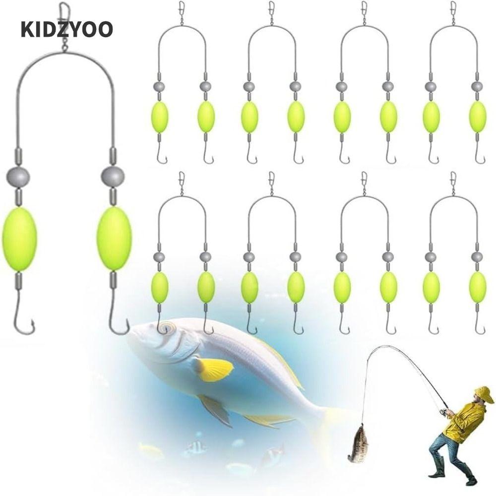 KIDZYOO Double-Hook Fishing Set ทำจากเหล็กกล้าไม่เป็นสนิม ออกแบบเพื่อการใช้งานที่ไม่ติดพัน เหมาะสำหรับอุปกรณ์ตกปลา