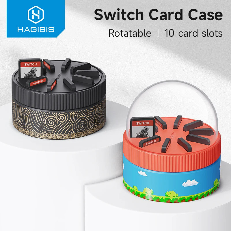 Hagibis Switch หมุนการ์ดเกมพร้อม 10 ช่องใส่การ์ดเกม Creative NS กล่องเก็บการ์ดสําหรับ Nintendo SWITC