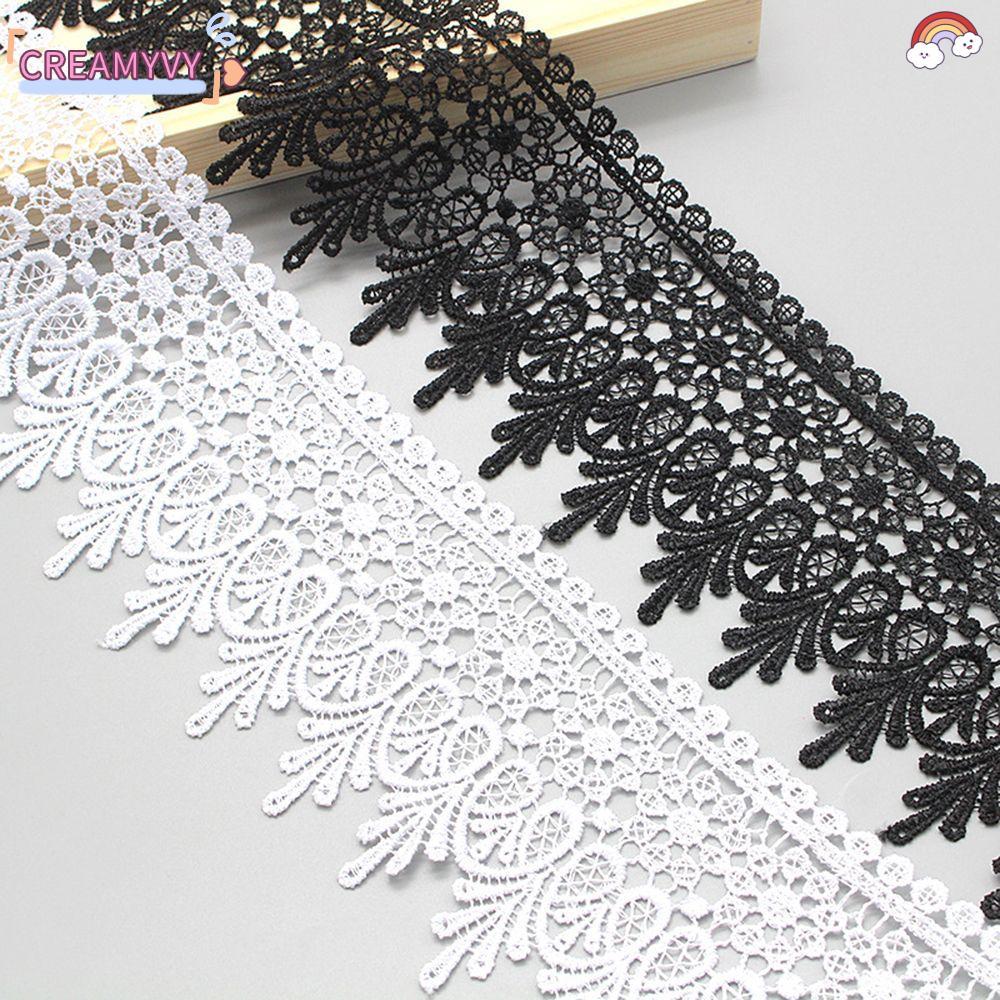 CREAMYVY ปักลูกไม้คุณภาพสูง DIY อุปกรณ์งานฝีมือเสื้อผ้าเครื่องประดับผ้าลูกไม้