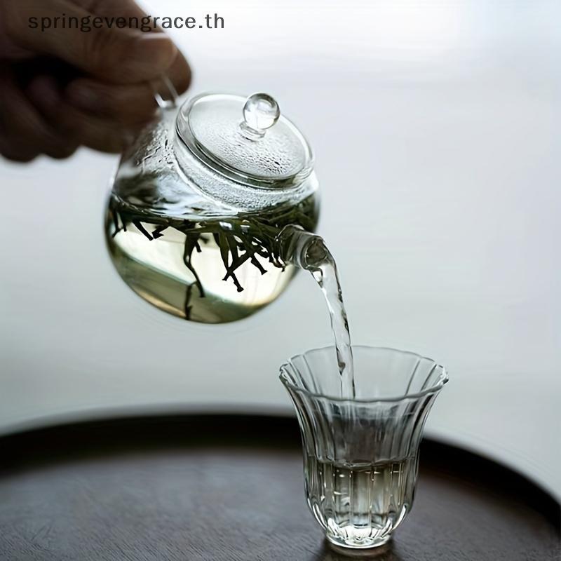 Springevengrace 150ml/5oz Mini กาน้ําชาแก้วใส Borosilicate สูงสําหรับเครื่องดื่มร้อนกาน้ําชาสําหรับหนึ่งคนใช้ Kung Fu ชาสําหรับ Home Office Cafe ใหม่