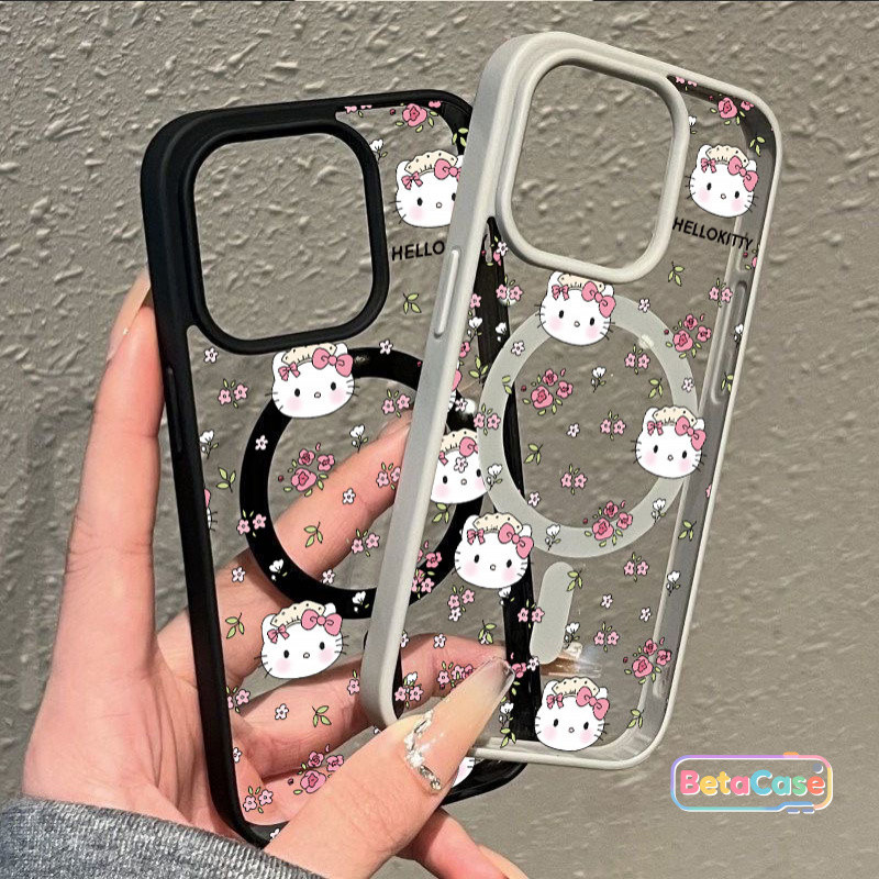 เคสโทรศัพท์ลายแมวสีชมพู น่ารักหวาน แบบดูดแม่เหล็ก รองรับ iPhone 12 13 14 15 16 17 13Pro 14Pro 15Pro 16Pro Max Plus ราคา ถูกที่สุด ดีลบีเคเค แกลเลอรีภาพที่ 5