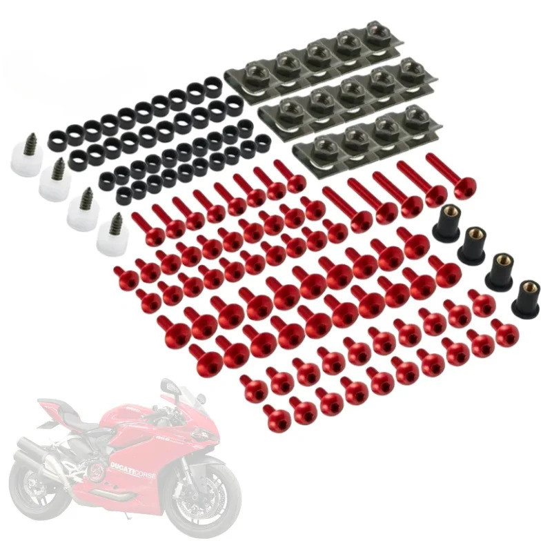 [จัดส่งด่วน]177PCS M5 M6 สลักเกลียวแฟริ่งรถจักรยานยนต์ CNC สกรูสําหรับ Ducati 848 749 750SS 848 900S