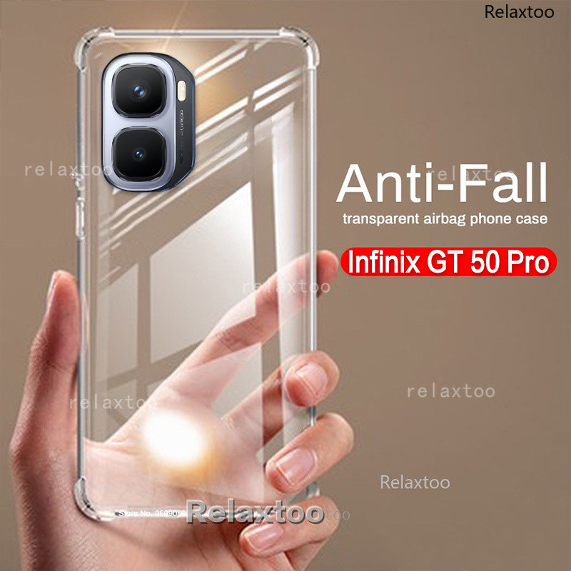 ปลอกใสสําหรับ Infinix GT 50 Pro GT50Pro 50Pro GT50 Pro 50Pro InfinixGT50Pro X6891 5G โปร่งใส Soft TPU เคสโทรศัพท์กันกระแทกเลนส์กล้องปกป้องฝาหลังปลอก