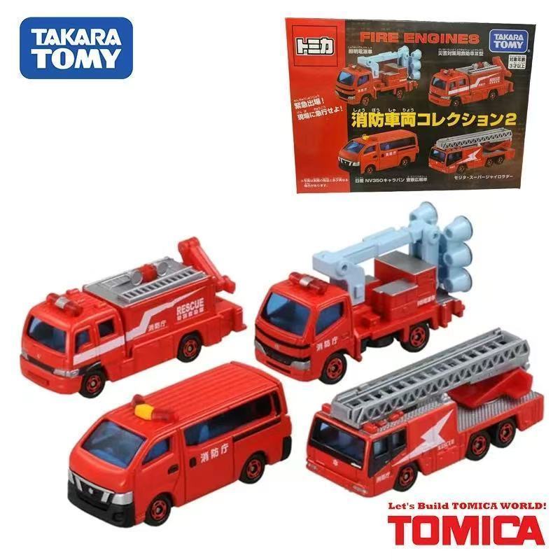 Tomeika TOMICA ของขวัญวันเกิด World Town City Model Scene Fire Ladder Vehicle