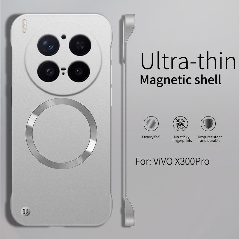ใหม่สําหรับ VIVO X300 X200 X100 Pro Mini/Ultra X100s X200s X300s X300 FE แม่เหล็ก Matte โลหะสีไร้ขอบเคสโทรศัพท์ Anti Dirt Drop Ultrathin ฝาครอบ