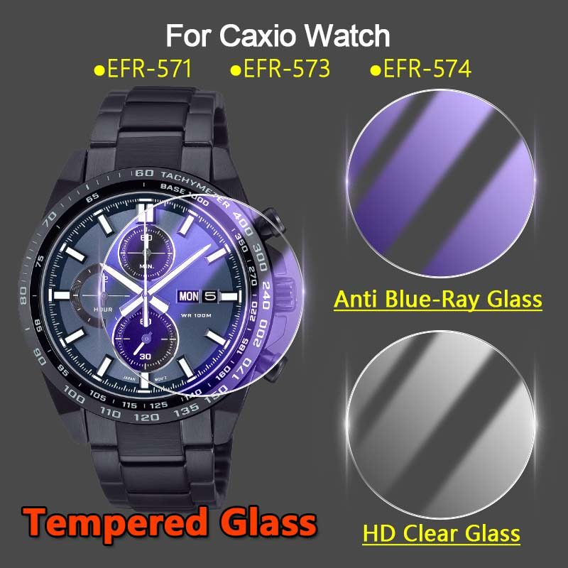 2-6 ชิ้นสําหรับ Caxio Edifice EFR-574 EFR-573 EFR-571 สมาร์ทวอท์ช 2.5D Ultra Slim Clear/Anti สีม่วง 