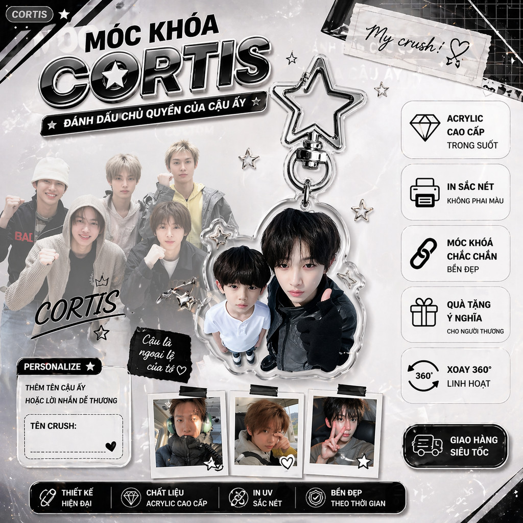 พวงกุญแจ Cortis รูปดาว - TRI DECOR SHOP