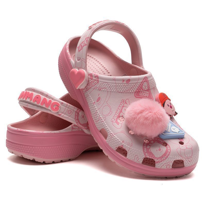 รองเท้าแตะ Dongdongzan Menglu Princess Co-Branded สไตล์Ruby Sweet สำหรับใส่กลางแจ้งและชายหาด