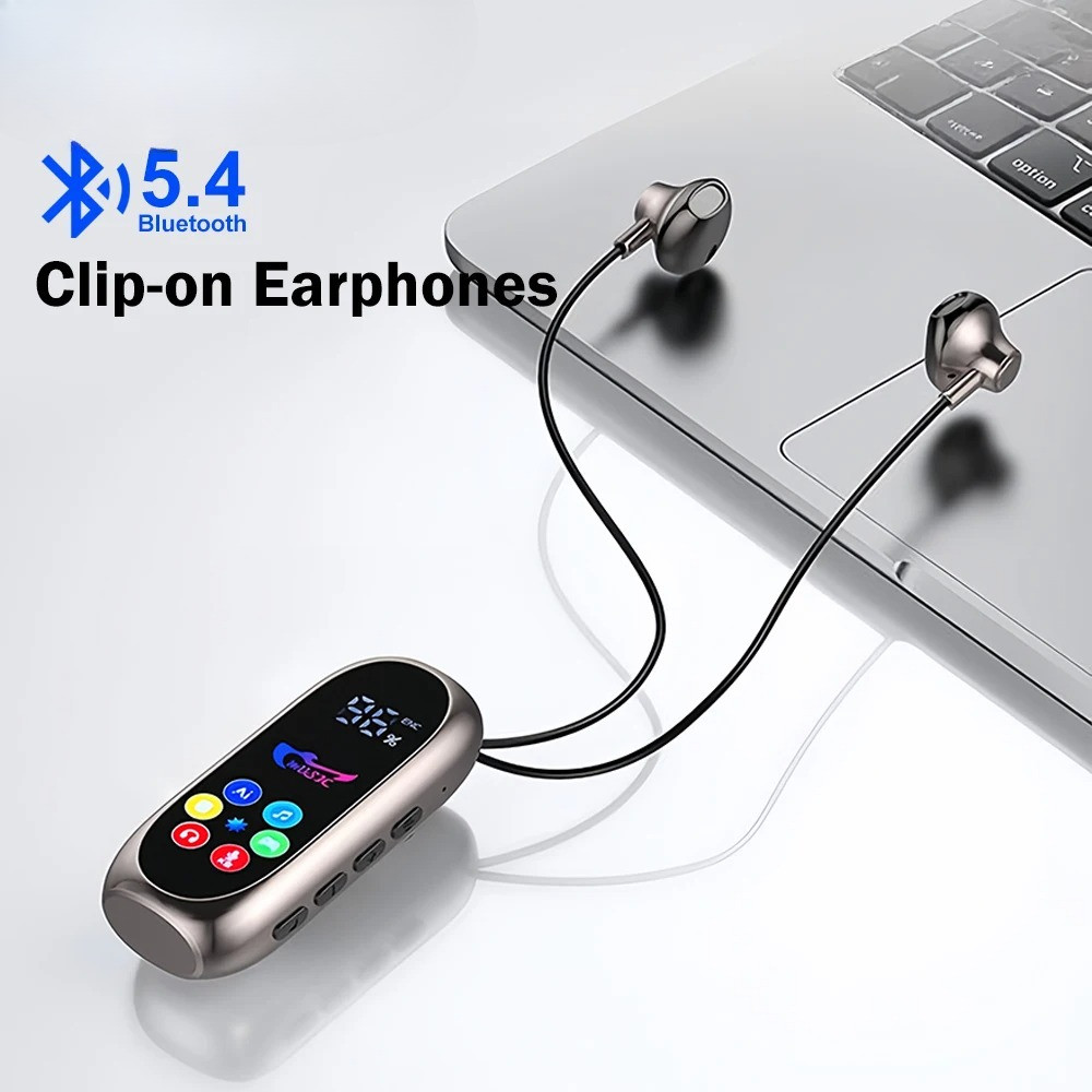 KEBIDUMEI หูฟังบลูทูธ 5.4 หูฟังแบบหนีบชุดหูฟังสําหรับเล่นเกม หูฟังไร้สาย TWS รองรับการ์ด TF K เพลงโหมดจอภาพ