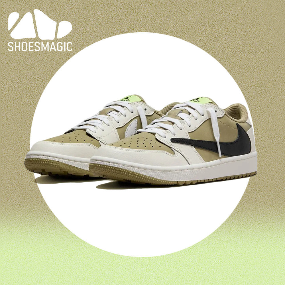 COD Travis Scott x J1 LOW "GOLF" OG Low Top Board Shoes คุณภาพ OEM พร้อมกล่อง SNPJ