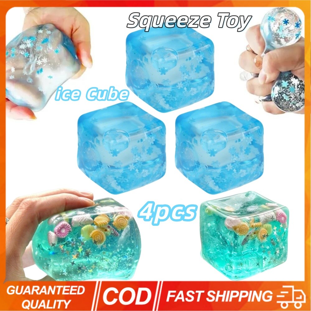 ขายร้อนเกล็ดหิมะ Ice Cube Maltose Squeeze ของเล่น Squishy Ocean Square Fidgets ของเล่นช้า Rising ตลก Anti-stress Sensory ของเล่นสําหรับผู้ใหญ่ของขวัญเด็กมือออกกําลังกาย Calming เครื