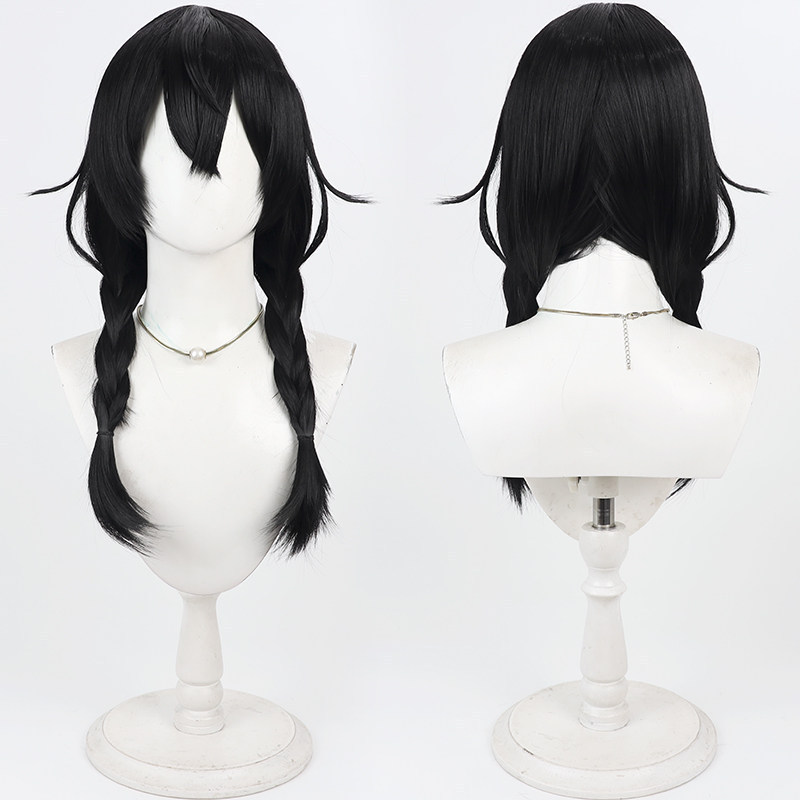 Virtual Vtuber Hanakuma Chifuyu Cos Wig, Simulated Scalp Double Braid Cute Girl Wig