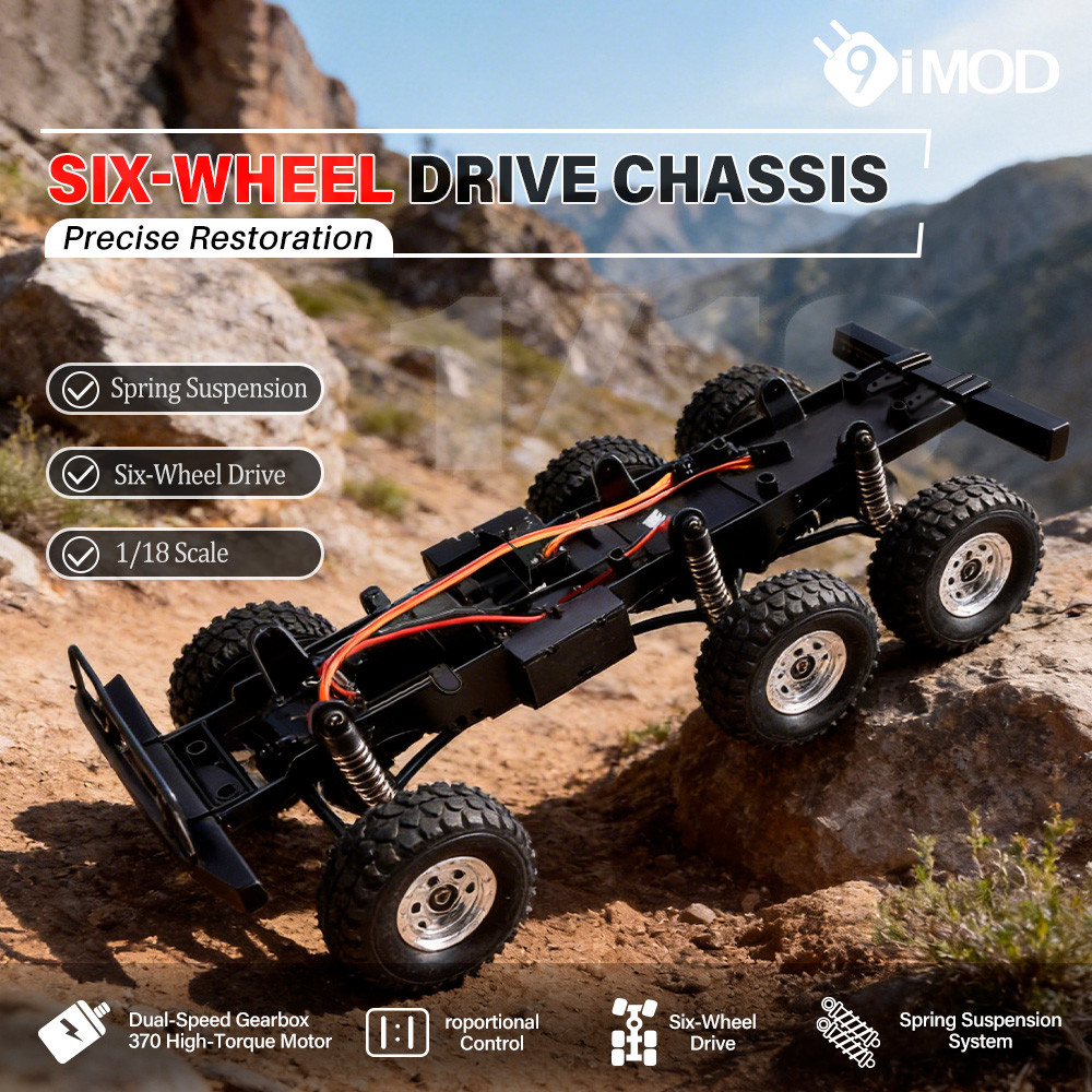 9IMOD 1/18 6WD RC รถแชสซีกรอบ 370 มอเตอร์สําหรับ JJRC C8823 Crawler รถ DIY อะไหล่อัพเกรด