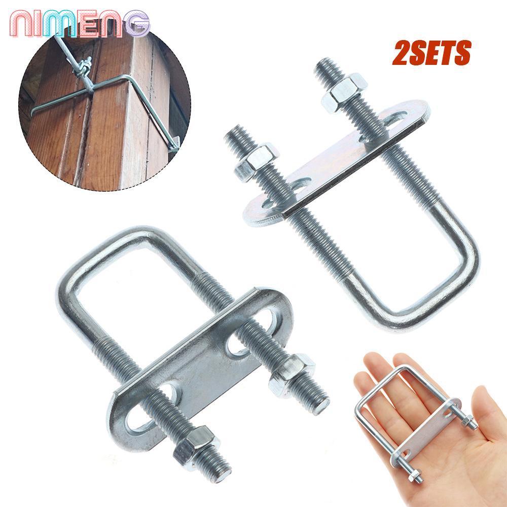 NIMENG 2 ชุดท่อ U-Clamp, สกรูพร้อม Baffle Square Clamp, U-bolt มุมขวา M6 Iron Squa Bolt