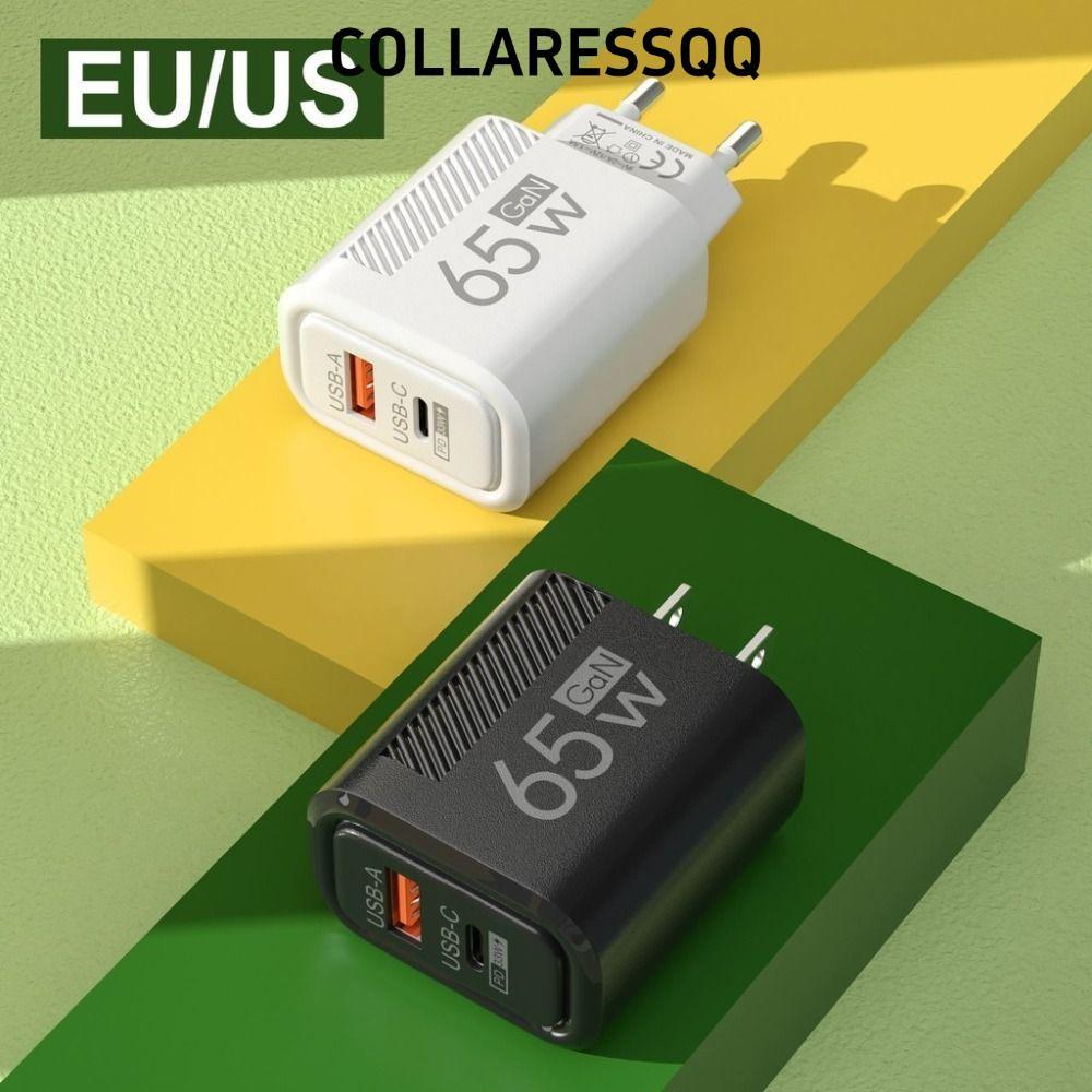 COLLATRESSQQ 65W GaN ปลั๊กชาร์จ, PD Type C EU/US อะแดปเตอร์ชาร์จโทรศัพท์, อุปกรณ์เสริม USB A+C Fast Charging USB C Charger สําหรับ //