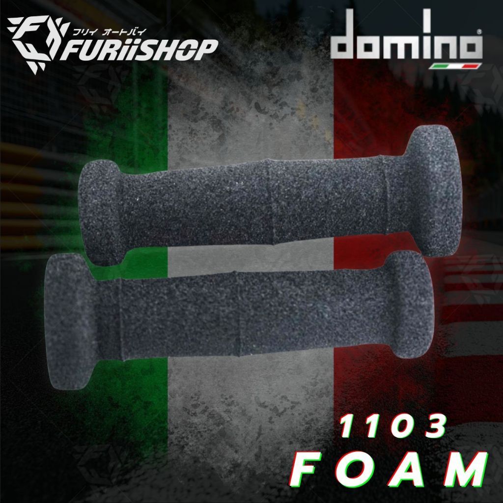 ปลอกแฮนด์ Domino 1103 Open End Black Foam Comfort Grips ปลายเปิดโฟมยางสีดำ ความยาว13.2cm