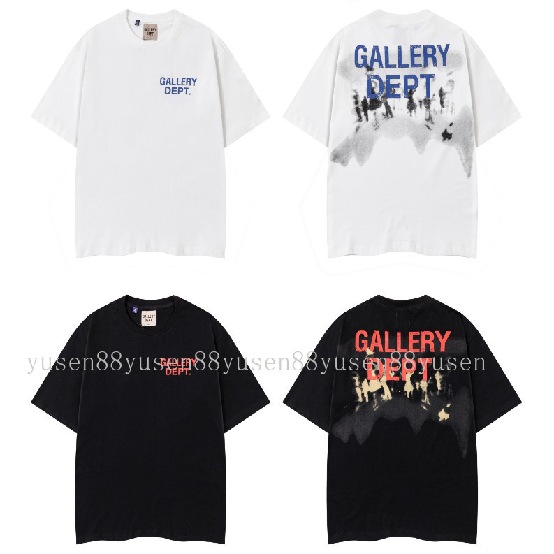 ** Ga8 ** 88 Dept ** ด้านหน้าด้านหลัง Graffiti Printing Craft เสื้อยืดแขนสั้นลําลองผ้าฝ้ายแท้