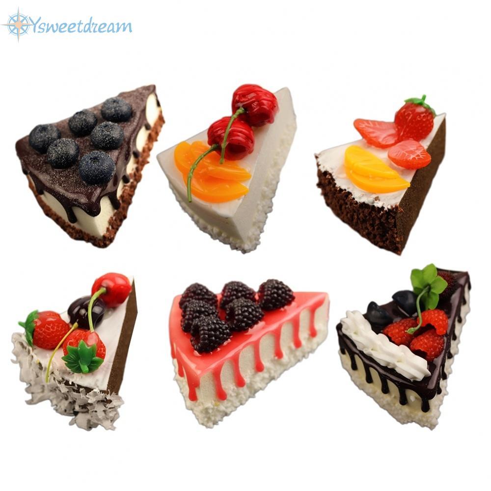 【SWTDRM】Fake Slice Cake Decoration Piece Multiple Uses Premium Soft PU Foam Bright S