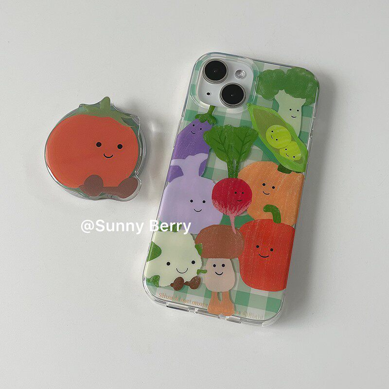 magnetic griptok magnet griptok Sunny Berry ins Style เคสป้องกันหน้ายิ้มการ์ตูน