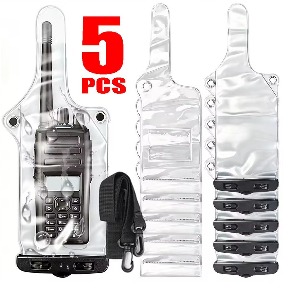[AUTO & 3C] 1/3/5PCS - กระเป๋าใส่เคสกันฝนกันน้ําแบบพกพาสําหรับ Walkie Talkie Two-Way วิทยุฝาครอบป้องกัน / ราคาดี