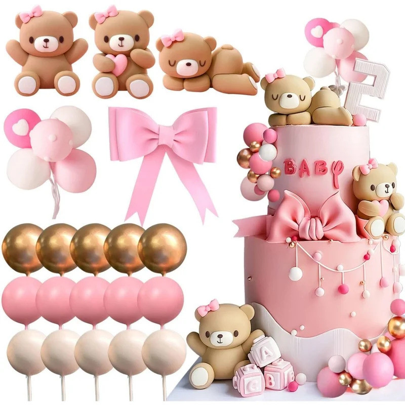LaVenty Luxury Big Teddy Bear Cake Decoration Teddy Bear Baby Shower Decoration Teddy Bear Birthday 