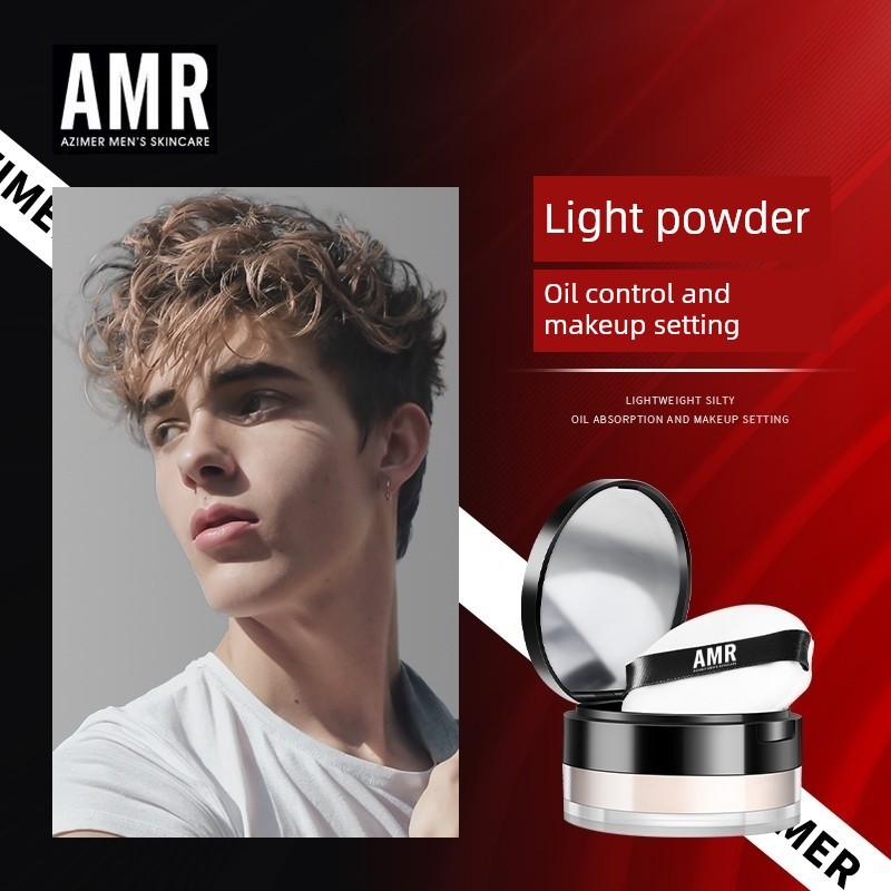 loose powder แป้งฝุ่น AMR แป้งฝุ่นผู้ชายแป้งฝุ่นควบคุมความมันกันน้ํา Fixing แต่งหน้าซ่อม Matte คอนซี