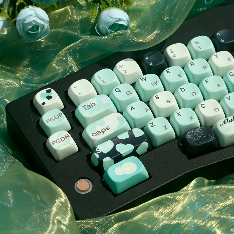 MagicSummer Keycap Moa Mint Green Keycap FreshPbt รอบมุม 131 Key Keycap แยก Space Key Alice Layout K