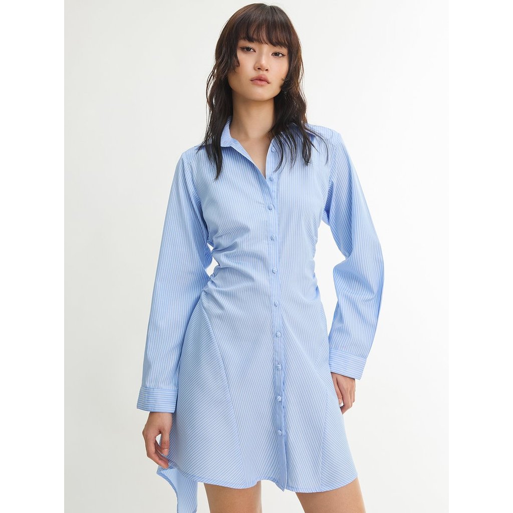 [Pomelo] เดรสสั้นทรงเสื้อเชิ้ตแบบจับจีบ / Ruched Shirt Mini Dress