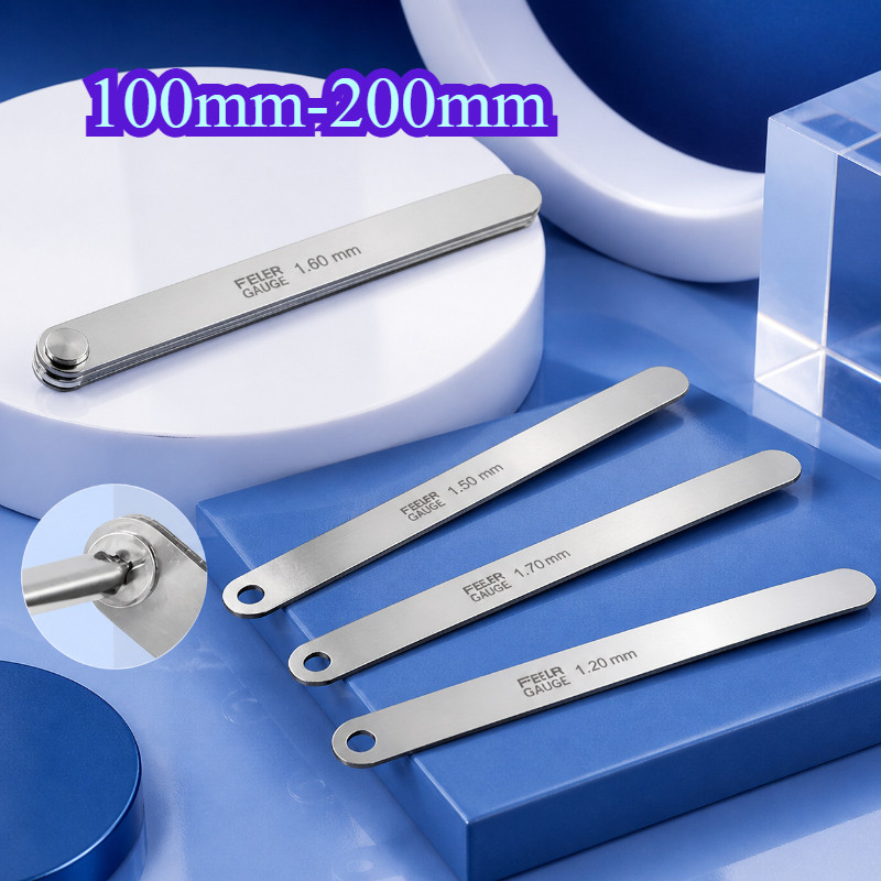 ฟิลเลอร์เกจ สแตนเลส Precision Feeler Gauge Metric 100/150/200mm 14/17 Blades【WY1】
