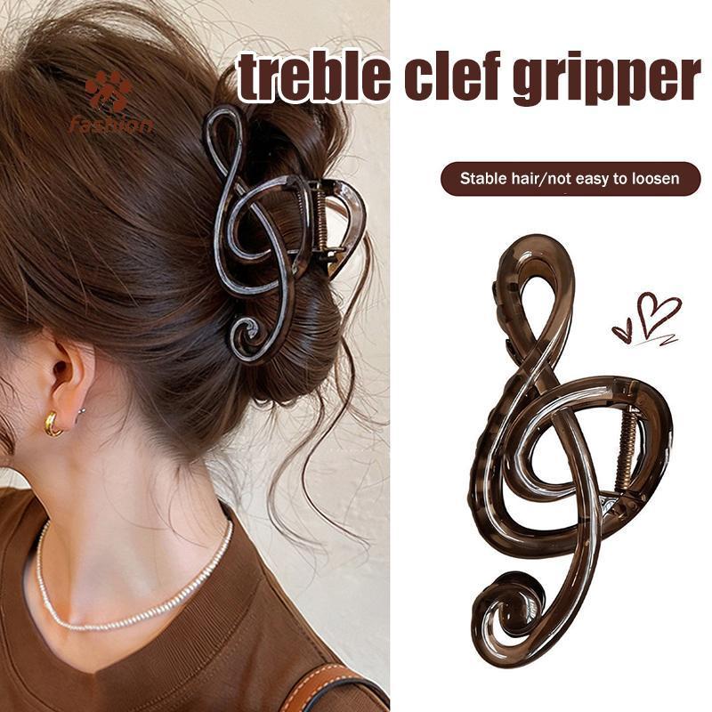 [Fas-t] ขนาดใหญ่ Mobius Strip Shape Leopard Hair Claw คลิปดนตรีหมายเหตุ Hairpin สําหรับผู้หญิงของขวัญเหมาะสําหรับ Thi ผมใช้