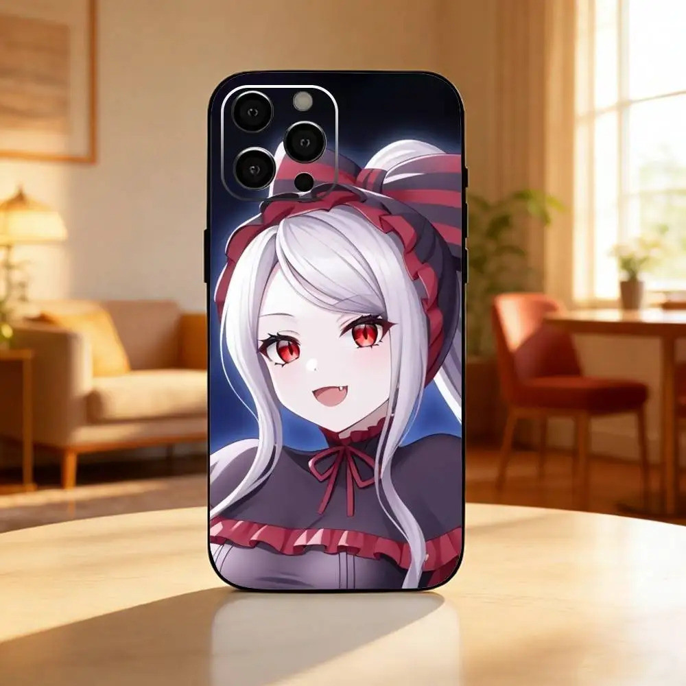 TP-2 O-Overlord Cool Hot อะนิเมะเคสโทรศัพท์สําหรับ iPhone17,16,15,14,13,12 Plus,Max ซิลิโคนนุ่มสีดํา