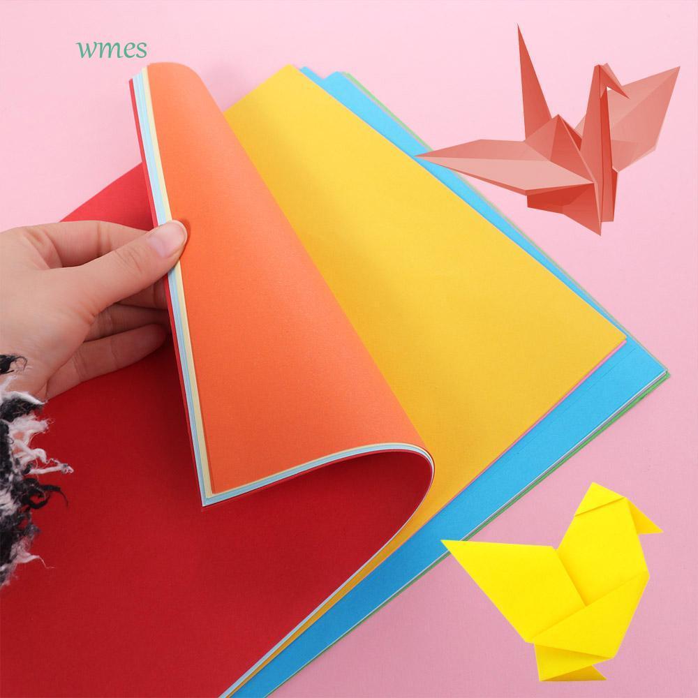 WMES1ZA 50 แผ่น Handmade สีชุดกระดาษ, Handcraft 10 สี Handmade Origami, กระดาษ Art Montessori A4 DIY